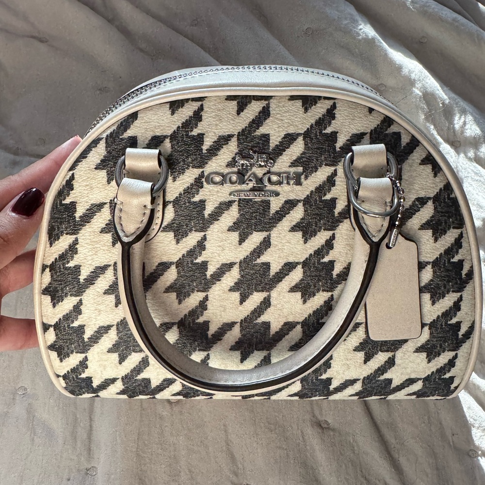 Coach Mini Bag - Black and Cream Houndstooth